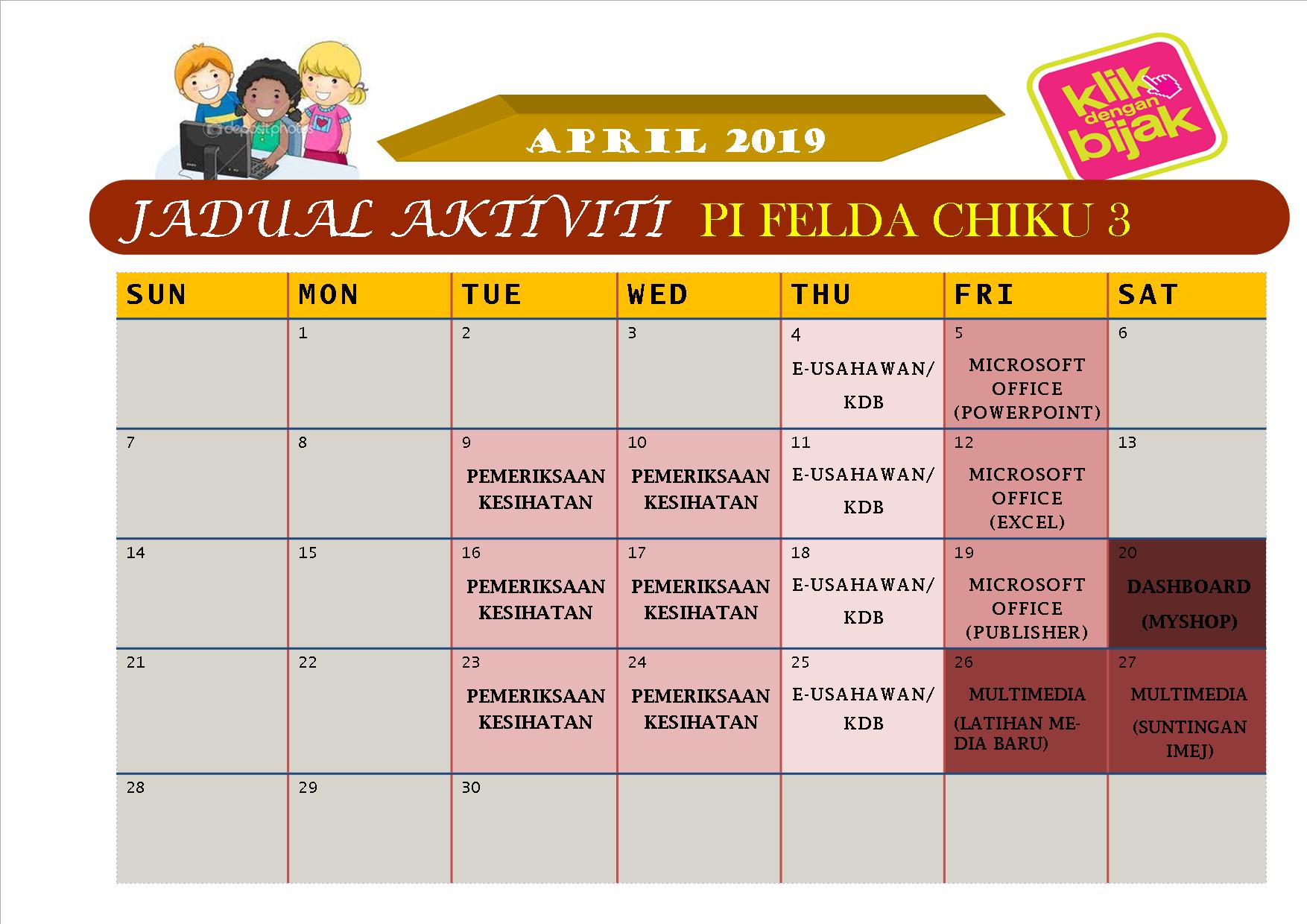 JADUAL KELAS APRIL2019