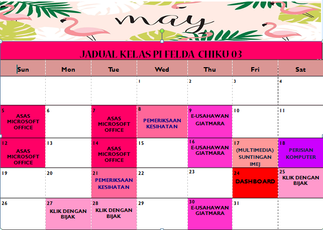 JADUAL KELAS MAY 2019