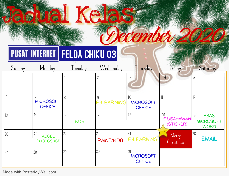 JADUAL KELAS DISEMBER