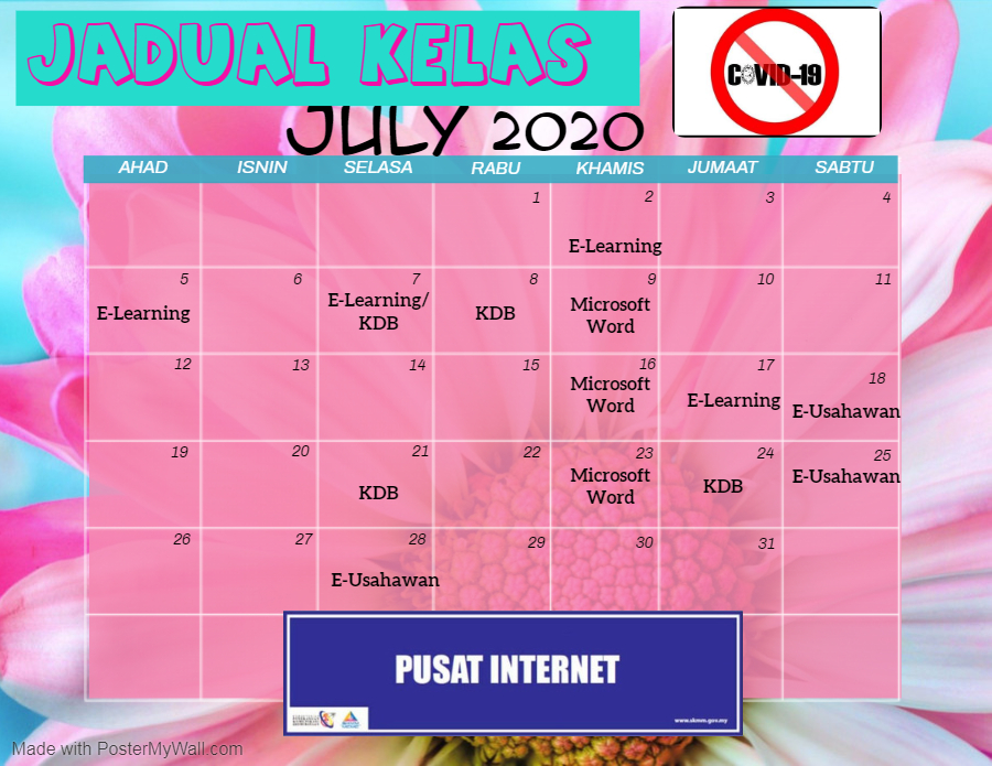 jadual kelas july 2020