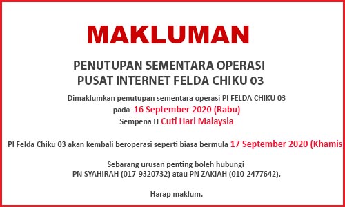 NOTIS PENUTUPAN PI Hari Malaysia 20