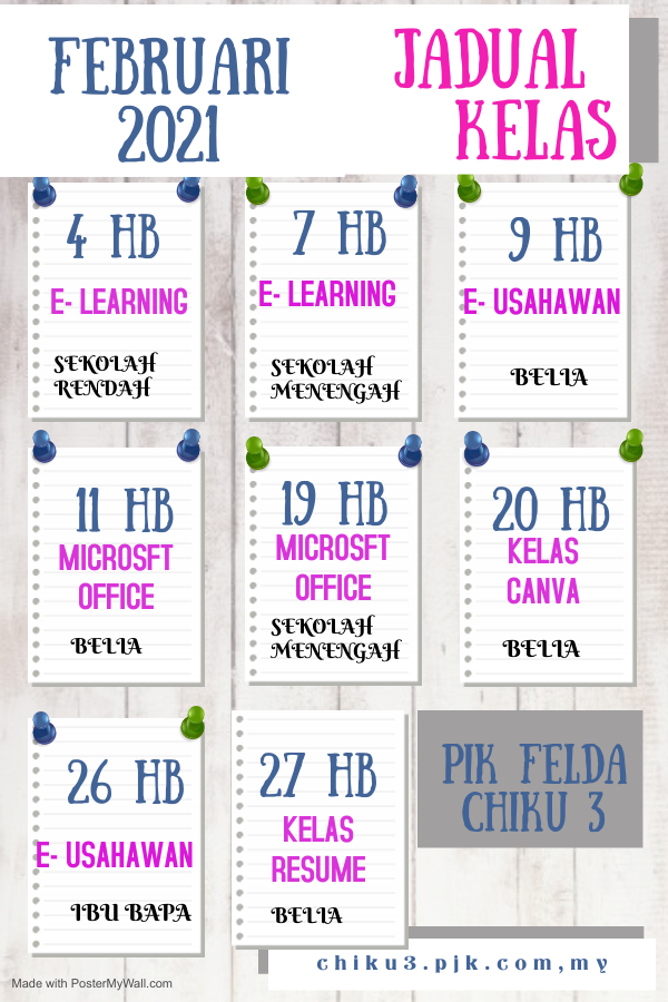 JADUAL KELAS JAN