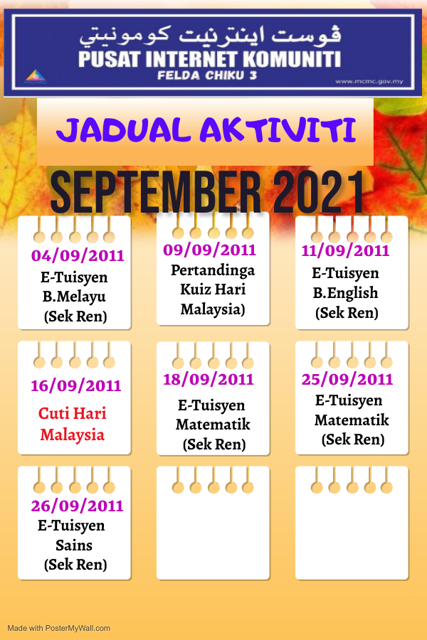 JADUAL KELAS SEPT