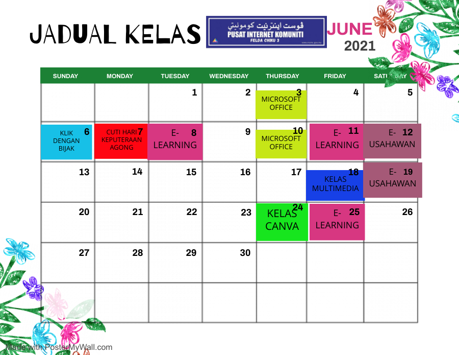 jadual kelas jun