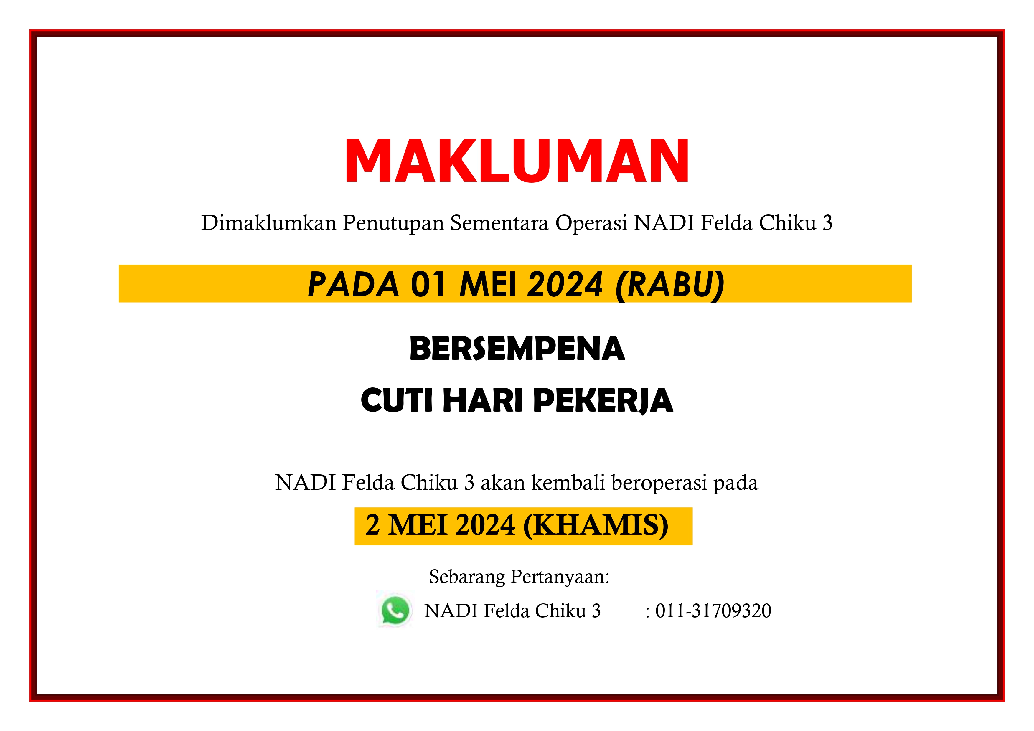 NOTIS TUTUP NADI HARI PEKERJA page 0001