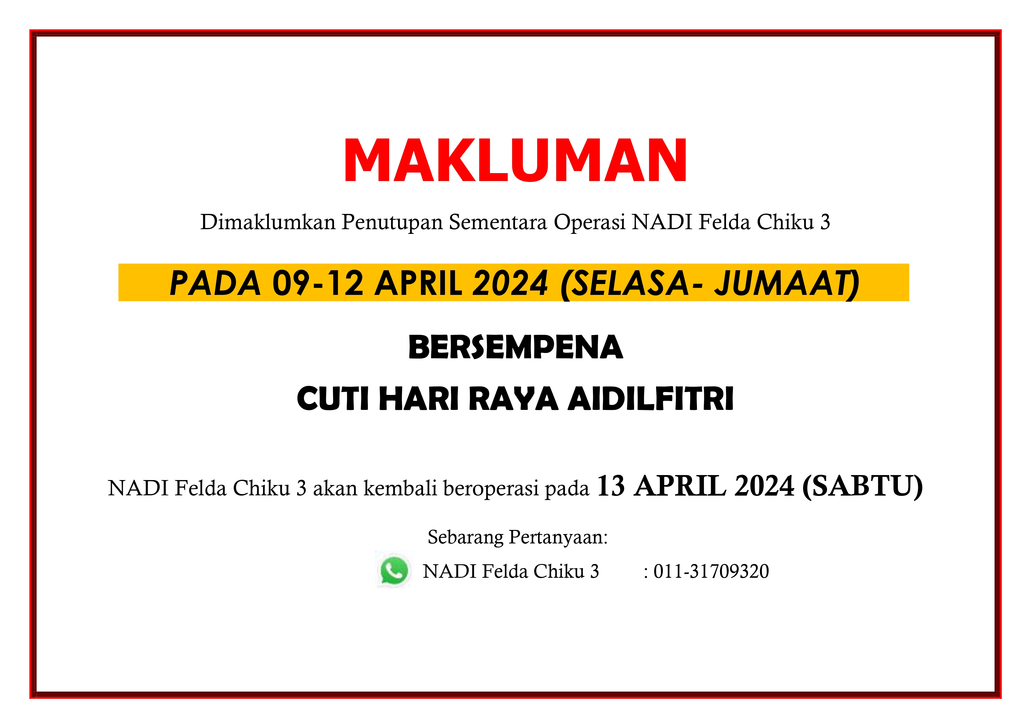 NOTIS TUTUP NADI HARI RAYA page 0001