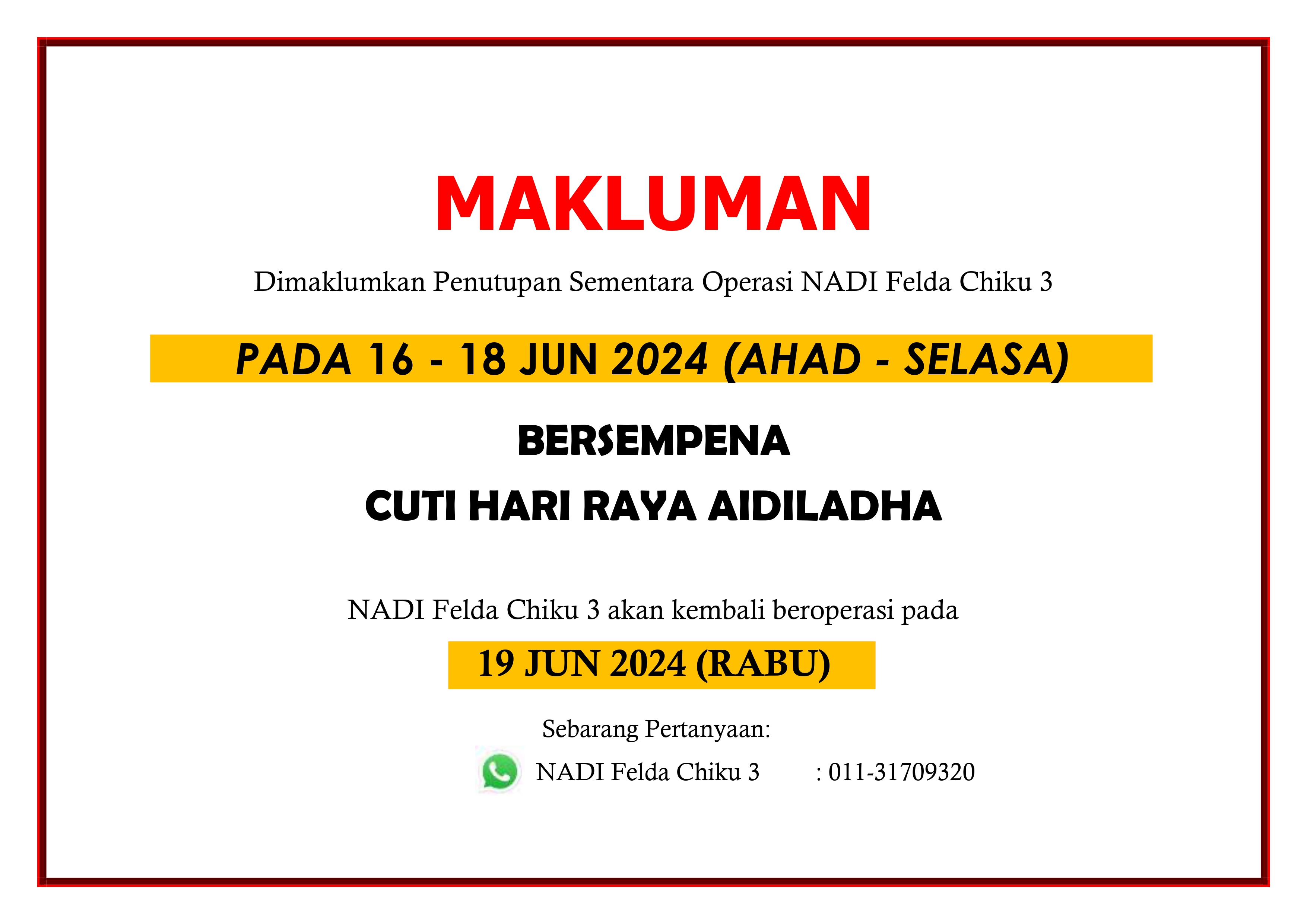 NOTIS TUTUP PEDi RAYA HAJI page 0001